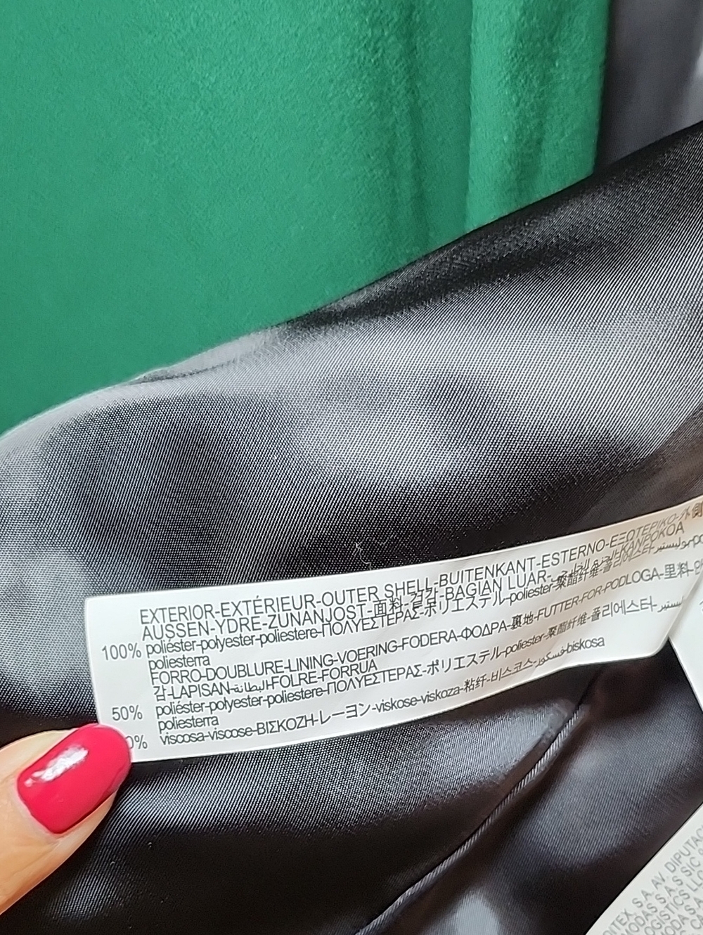 Zara Dark kelly green roll-up sleeve blazer open-front shawl collar front Sz M - Picture 8 of 16